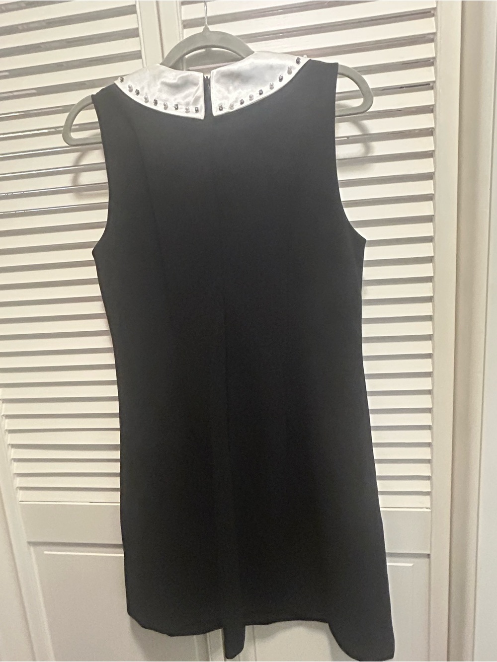 Betsey Johnson Black Mini Dress with White Embellished Peter Pan Collar - Picture 5 of 5